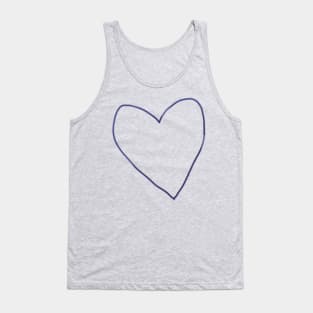 Blue Heart Line Drawing Tank Top